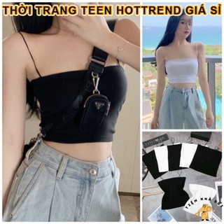 Áo 2 dây nữ - Áo hai dây bún croptop ôm eo tôn dáng mặc đi tập gym đi biển dạo phố