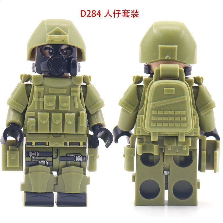 Tương thích với lego swat villain với vũ khí vest ba lô thắt lưng mặt nạ khí minifigure lắp ráp khối xây dựng đồ chơi cậu bé