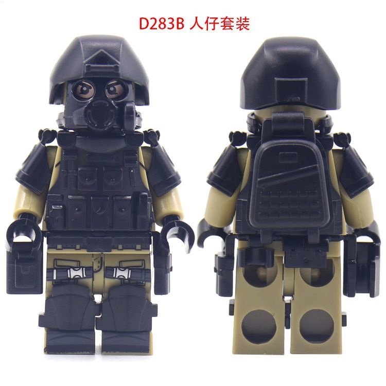 Tương thích với lego swat villain với vũ khí vest ba lô thắt lưng mặt nạ khí minifigure lắp ráp khối xây dựng đồ chơi cậu bé