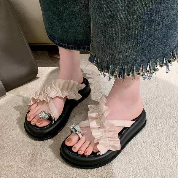 Dép đi trong nhà phụ nữ mùa hè mặc ngoài dày-chữa phong cách mới