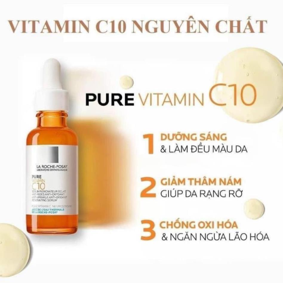 Serum dưỡng trắng mờ thâm La Roche-Posay Redermic Pure Vitamin C10 Serum 30ml