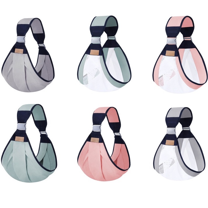 Địu em bé sơ sinh, địu cho bé bé sơ sinh nhiều tư thế vải lưới mềm mát gọn nhẹ dễ dàng sử dụng BECON