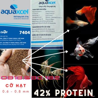 1kg cám cá cargill aquaxcel 7404 hạt 0.6mm 42% đạm