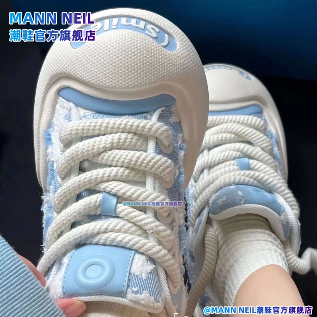 Giày Thể Thao Đế Dày Tăng Chiều Cao Hở Mũi Hình Mặt Cười Dễ Thương Cho Nữ