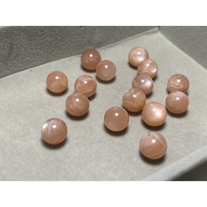 [1 hạt] Peach moonstone mix vòng, làm handmade - DIY...