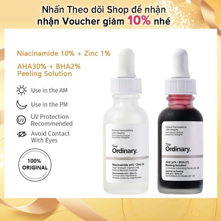Serum The Ordinary Niacinamide 10% + Zinc 1% Serum Peel da AHA 30% -Api