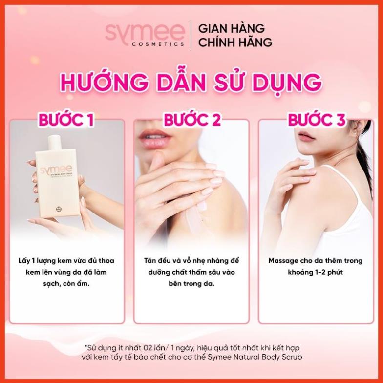 Kem Dưỡng Thể Trắng Da Symee Whitening Body Cream & Symee Natural Body Scrub