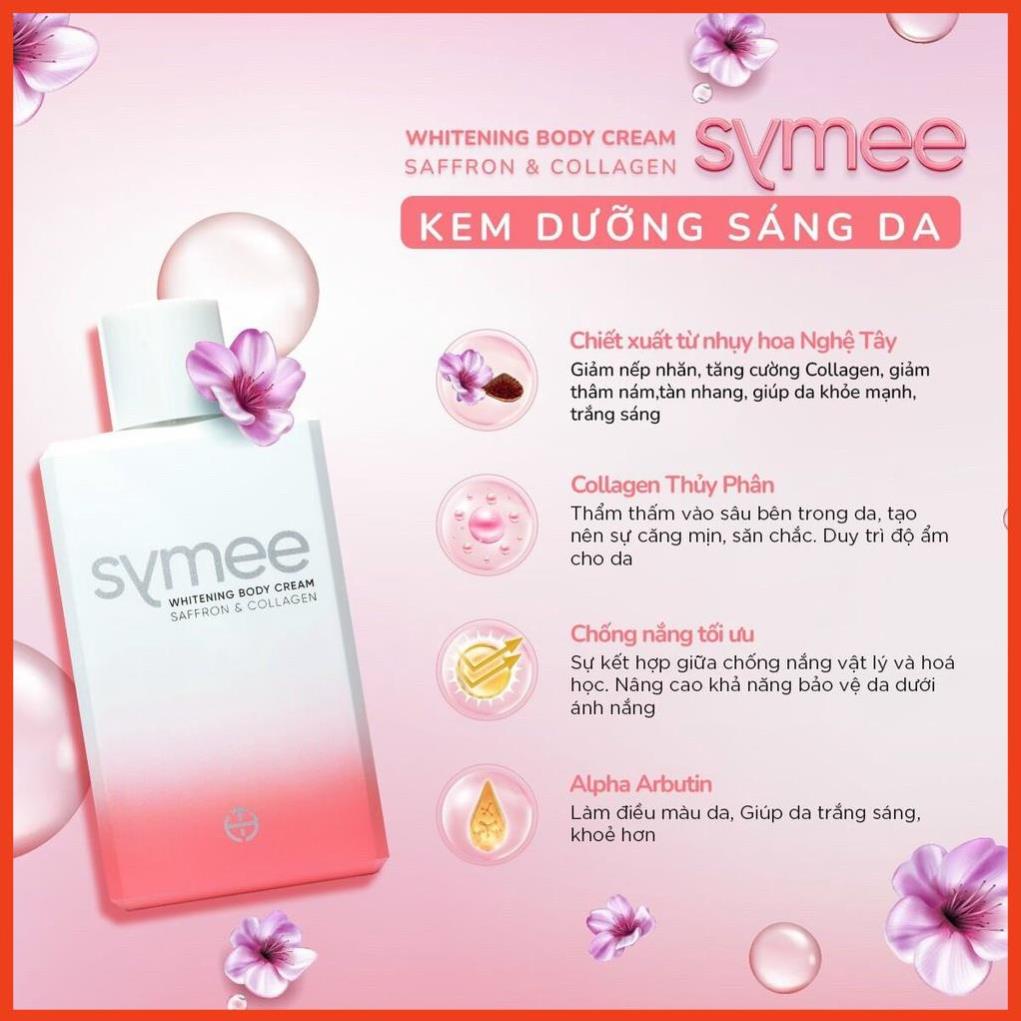 Kem Dưỡng Thể Trắng Da Symee Whitening Body Cream & Symee Natural Body Scrub