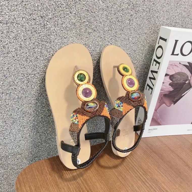 GIÀY SANDAL CHỮ T KẸP NGÓN QUAI CHARM GỖ SIÊU XINH