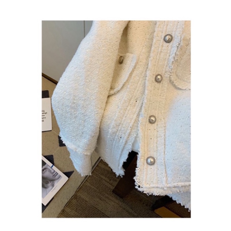 Áo khoác dạ tweed mix kim tuyến, dáng dài, quảng châu 2 lớp (STR07) . | BigBuy360 - bigbuy360.vn