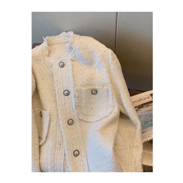 Áo khoác dạ tweed mix kim tuyến, dáng dài, quảng châu 2 lớp (STR07) . | BigBuy360 - bigbuy360.vn