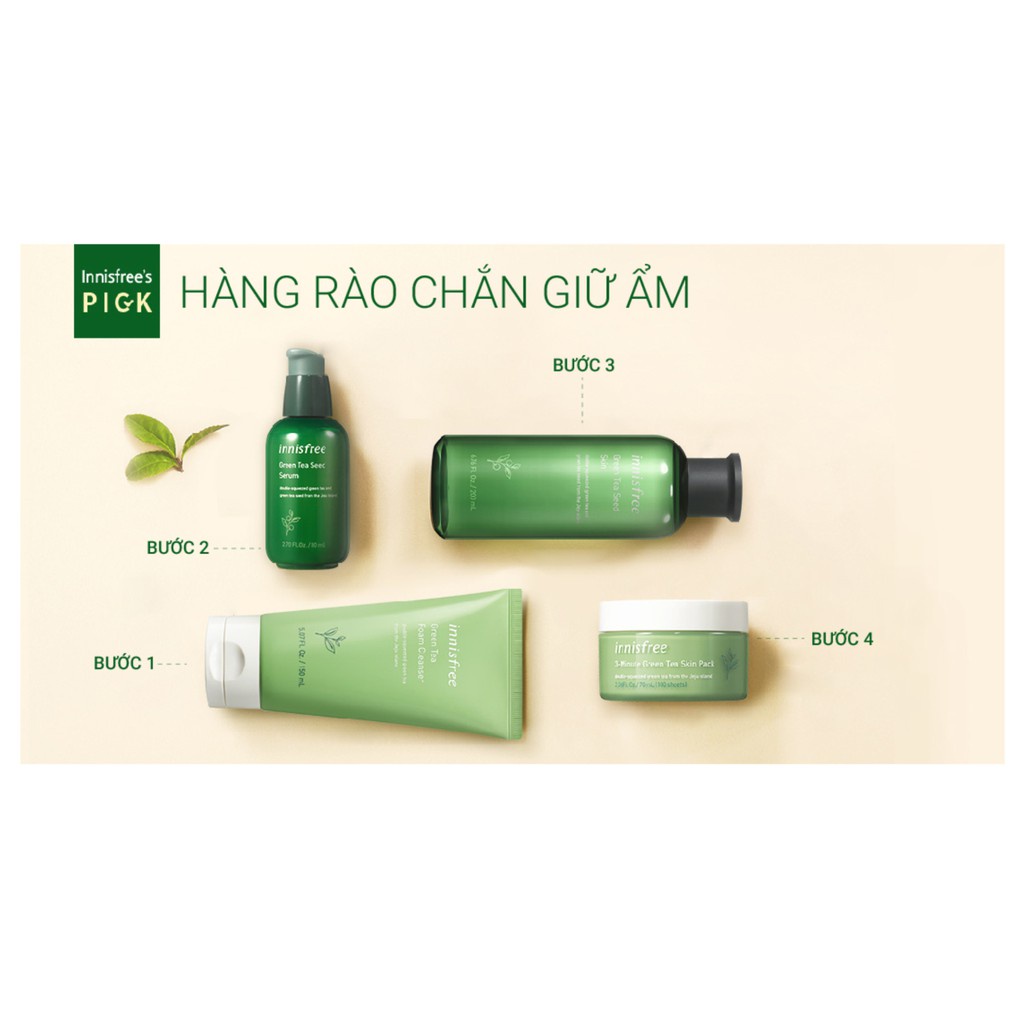 Sữa rửa mặt làm sạch innisfree Green Tea Foam Cleanser 150ml