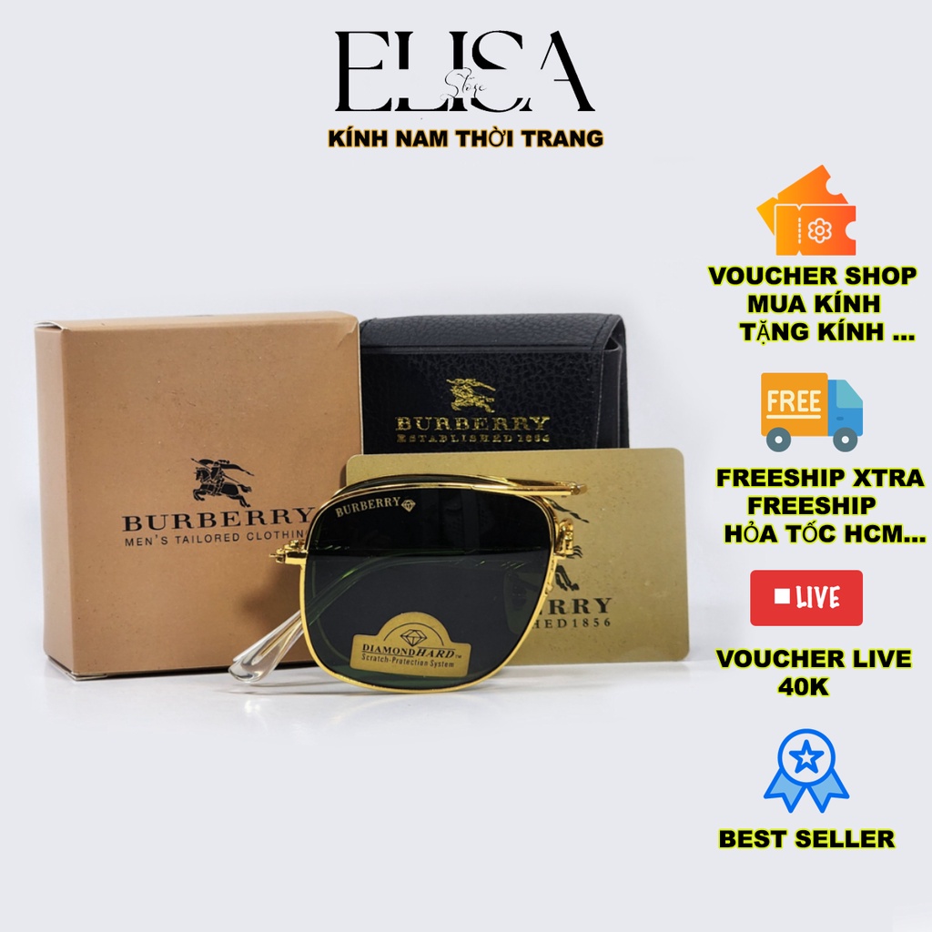 Kính Mát Tròng Thuỷ Tình Polarized UV400 Gấp Gọn Thời Trang Cao Cấp