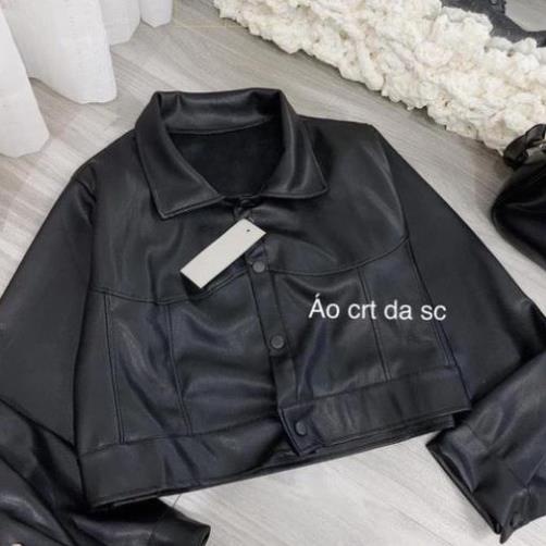 Áo khoác da croptop basic, áo khoác da nữ phong cách cá tính trẻ trung năng động | BigBuy360 - bigbuy360.vn