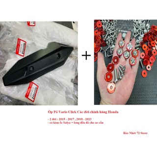 Ốp Pô Xe Vario - Click Các đời hãng honda " kèm ốc Salaya + lông đền đỏ "