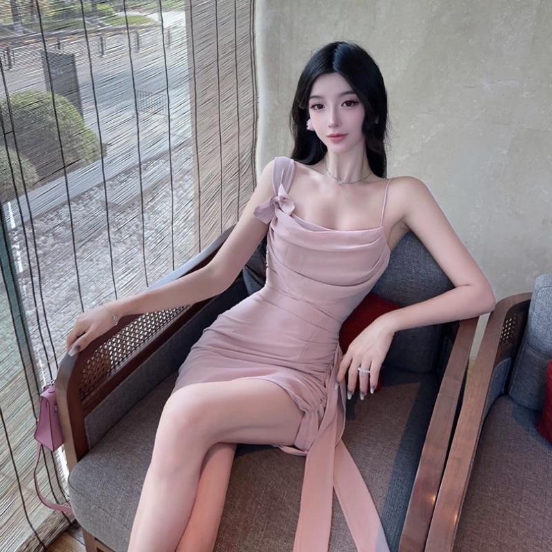 Đầm body phối nơ phong cách jennie backpink siêu hot TH116
