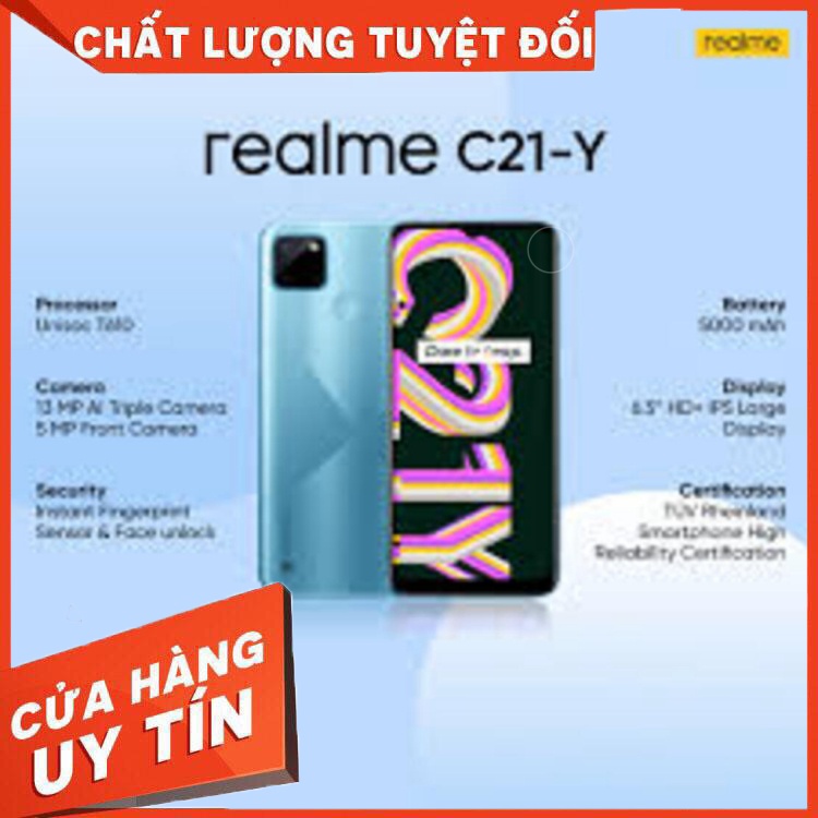 Điện thoại giá rẻ Realme C21Y 2sim ram 4G/64G Chính Hãng, Bảo hành 12 tháng - TNN 02