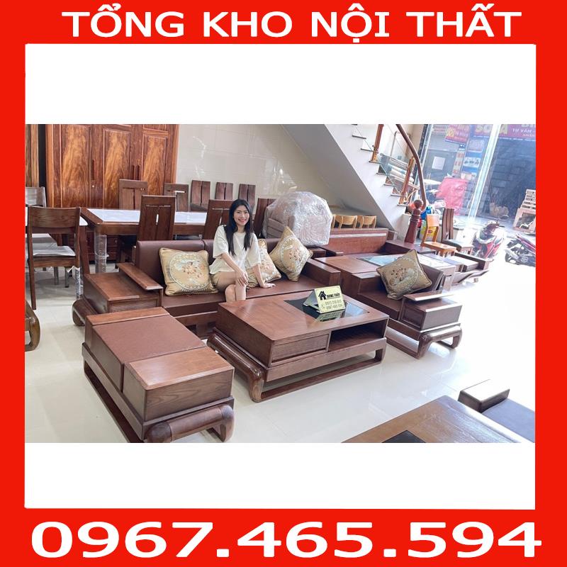 HÀNG CHÍNH HÃNG Ảnh thật kèm video sofa 2 văng đùi gà gỗ sồi nga màu óc chó  màu cánh gián