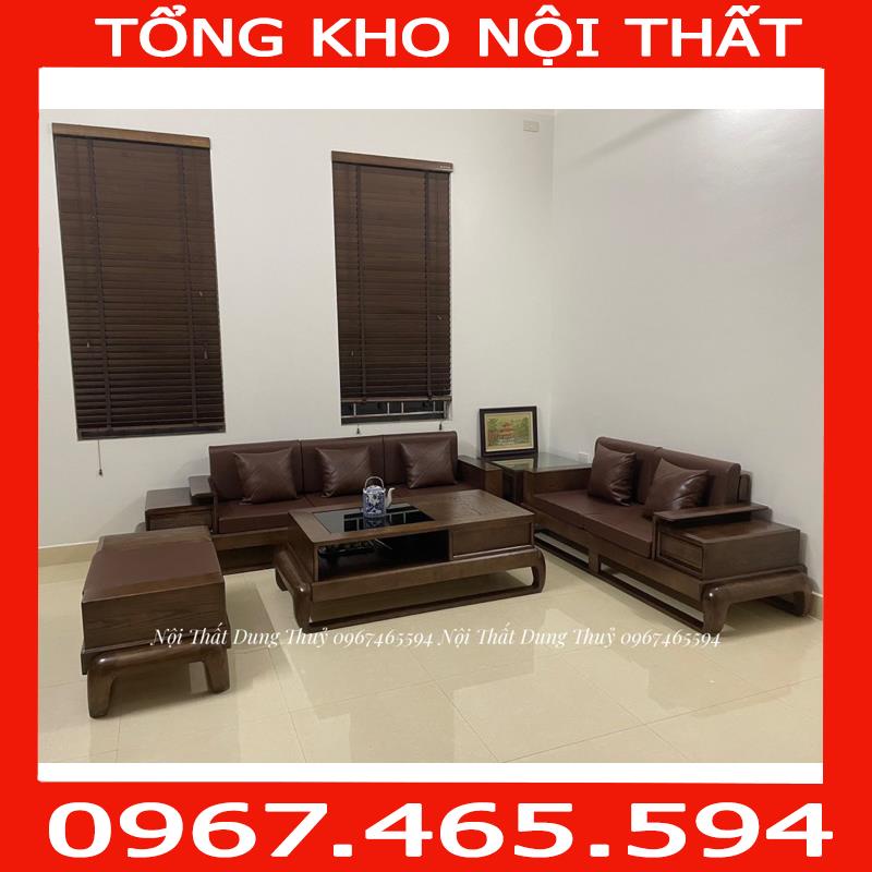 HÀNG CHÍNH HÃNG Ảnh thật kèm video sofa 2 văng đùi gà gỗ sồi nga màu óc chó  màu cánh gián