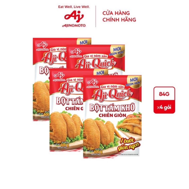 Bột tẩm khô Aji-Quick chiên giòn gia vị nêm sẵn 42gr,210gr