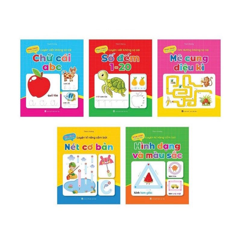 Sách - Bộ Vở Viết Xóa Được - Wipe Clean: Luyện Viết Không Sợ Sai ( Bộ 5 Cuốn)