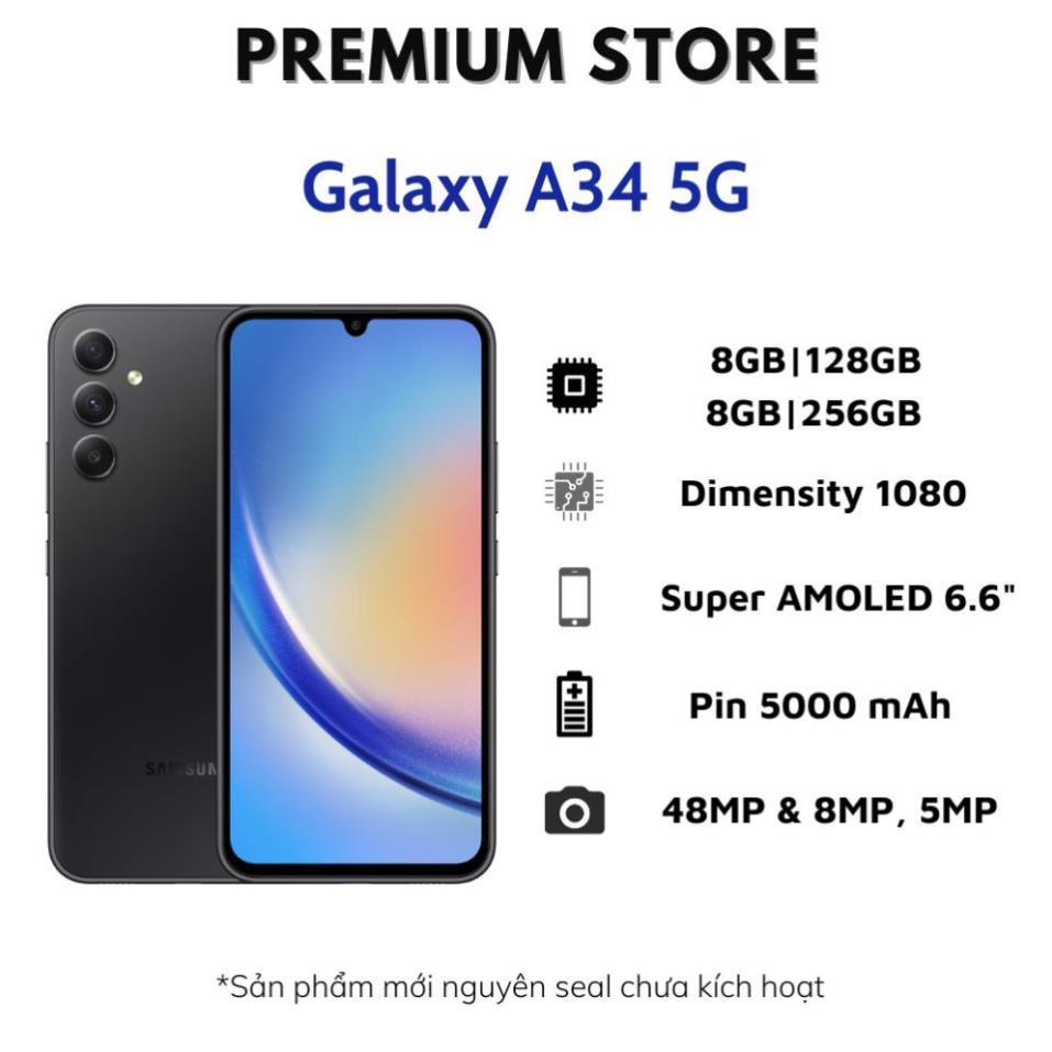 SALE HOT Điện Thoại Samsung Galaxy A34 5G - Hàng Chính Hãng - Không Hỗ Trợ Đồng Kiểm