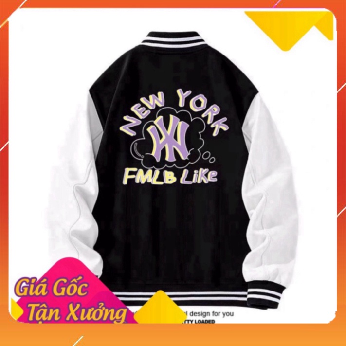 Áo Khoác Bomber NEW YORK - phong cách nam nữ WILL SHOP chất nỉ bông cotton