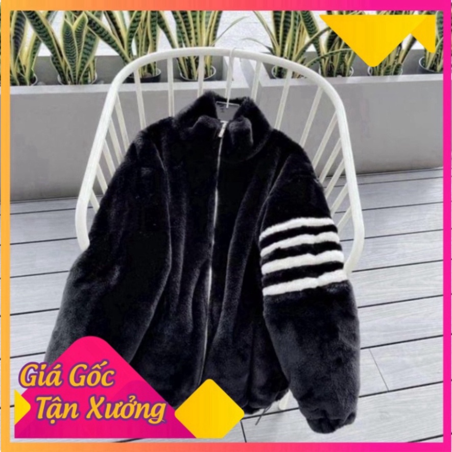 Áo Khoác Thom Lông Cừu 2 Lớp Dày Dặn Phối Kẻ Sọc Tay Phong Cách Trẻ Trung Năng Động Fom Nam Nữ | BigBuy360 - bigbuy360.vn