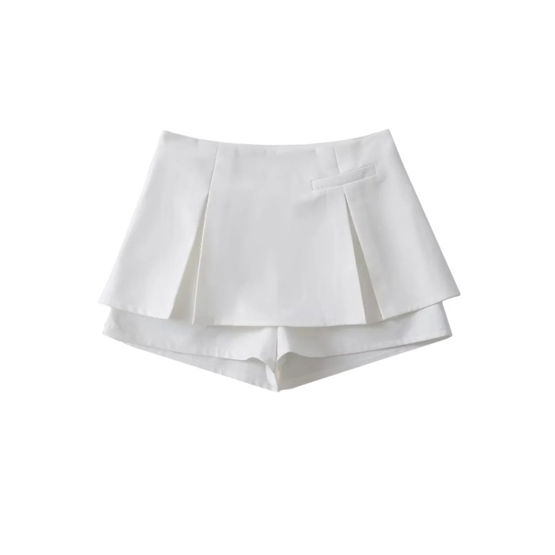 Design sense fake two-piece high waist skirt phong cách đại học all-match self-cultivation anti-skid hot girl khe không đều