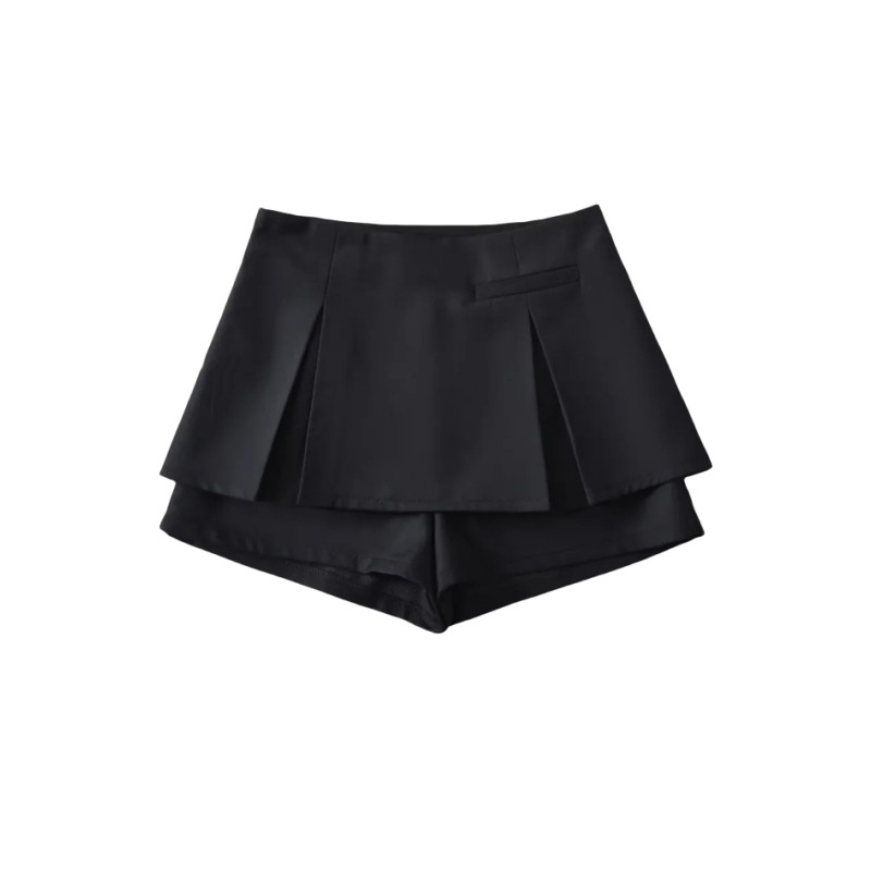 Design sense fake two-piece high waist skirt phong cách đại học all-match self-cultivation anti-skid hot girl khe không đều
