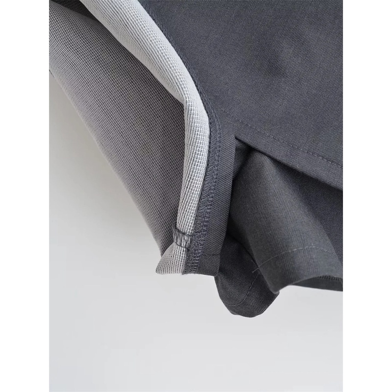 Design sense fake two-piece high waist skirt phong cách đại học all-match self-cultivation anti-skid hot girl khe không đều