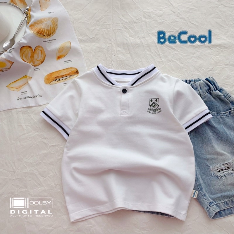 Áo cộc tay bé trai cotton cá sấu cho bé từ 11-27kg Becool - Áo bé trai phối kẻ khoẻ khoắn - 0423A028