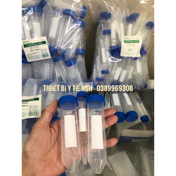 ❤COMBO 50 ỐNG] Ống lọ thí nghiệm ly tâm nhựa đựng mẫu thử có nắp 15ml 50ml Ống falcon Ống nhựa ly tâ