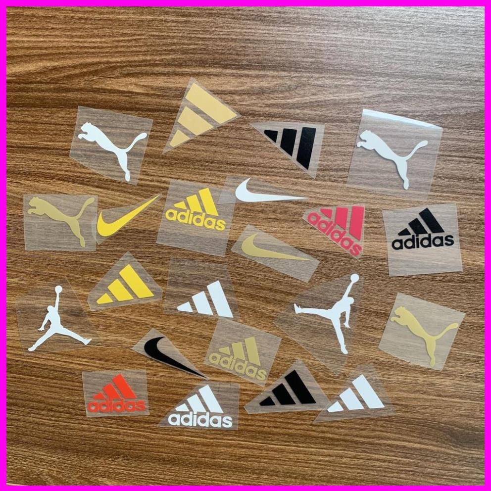 Logo Nhà Tài Trợ Adidas, Nike, Puma - Tự Ép Lên Áo Bằng bàn Ủi Nhiều Màu
