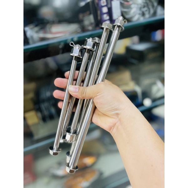 Cốt trước sau ex 135 4s 2004-2010 sài khoá ốc , siết 1 đầu inox 304 tiện nguyên khối