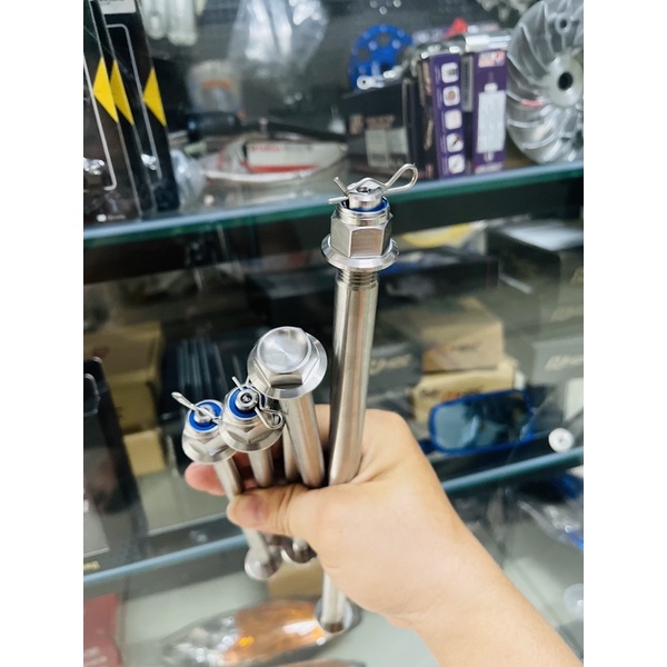 Cốt trước sau ex 135 4s 2004-2010 sài khoá ốc , siết 1 đầu inox 304 tiện nguyên khối