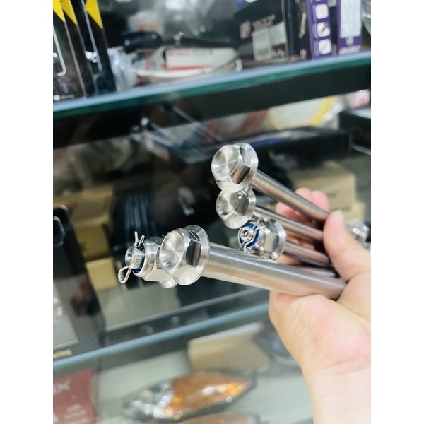 Cốt trước sau ex 135 4s 2004-2010 sài khoá ốc , siết 1 đầu inox 304 tiện nguyên khối