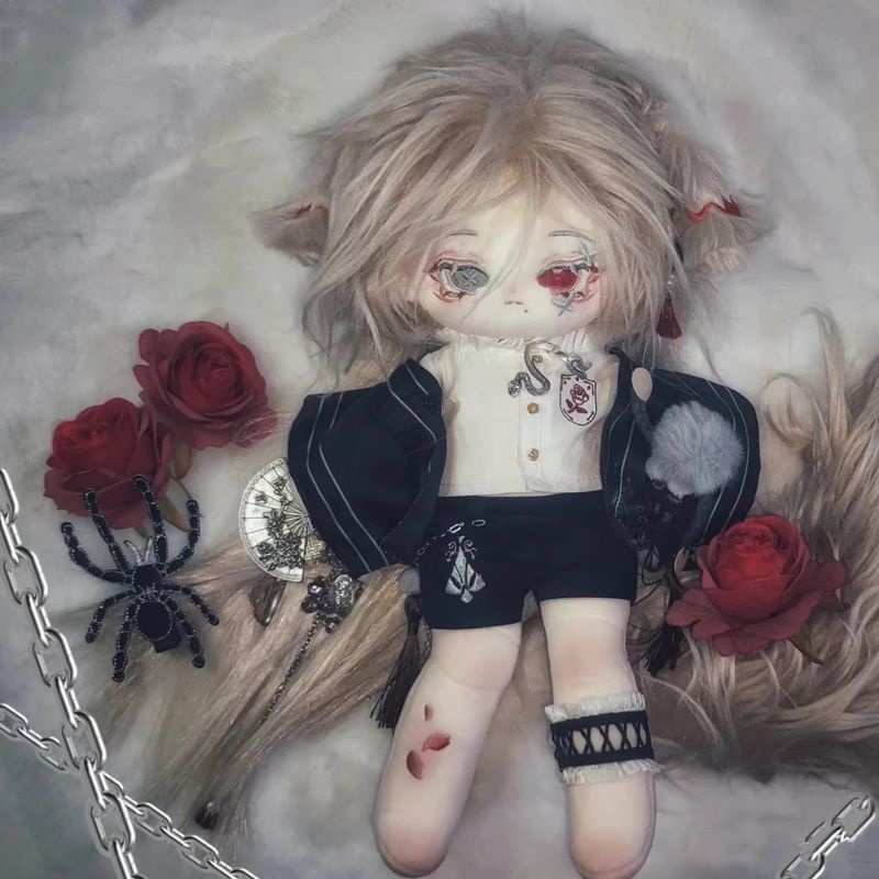 Búp bê bông y học màu đỏ không đồng nhất 20cm 30cm búp bê nữ mát mẻ và đẹp trai lưới màu đỏ cùng phong cách búp bê nam búp bê dễ thương