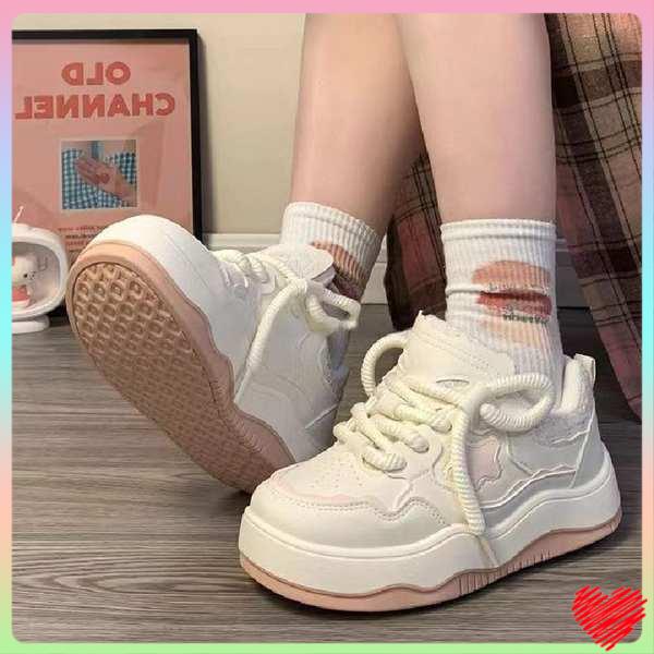 Giày trắng dày-chốt phụ nữ mới giày ban sao giản dị