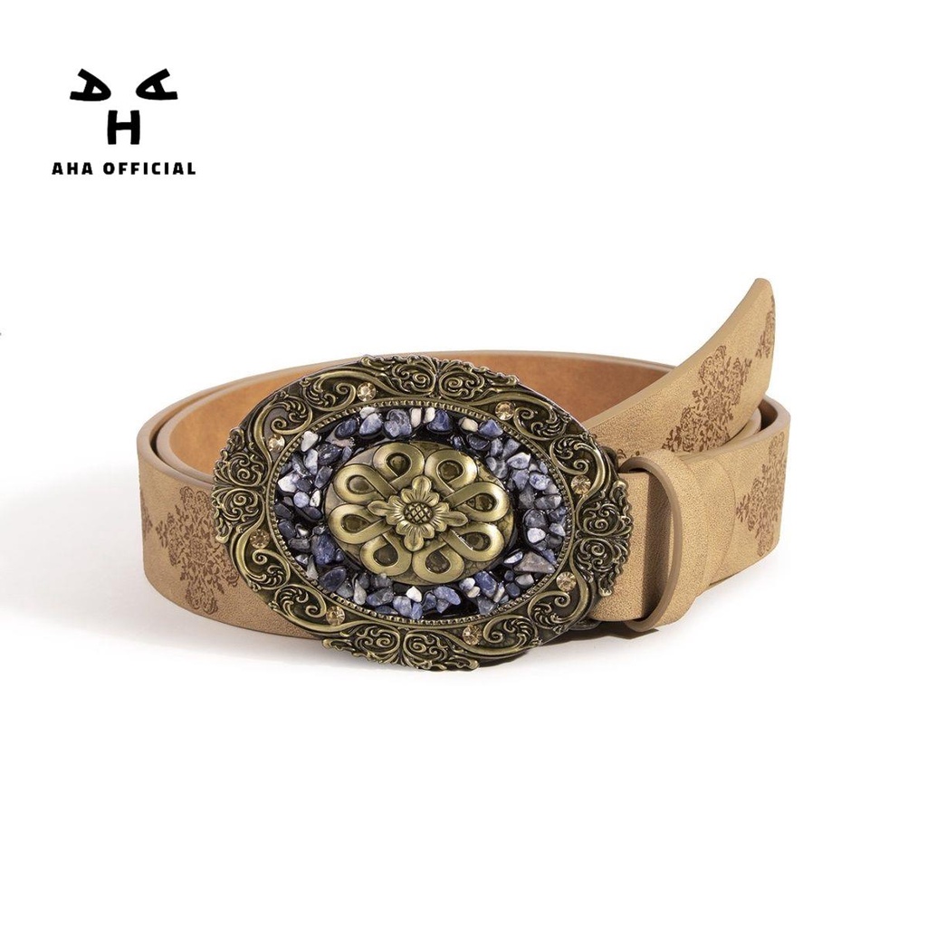 Aha official niche hot girl thắt lưng da cổ điển cao cấp