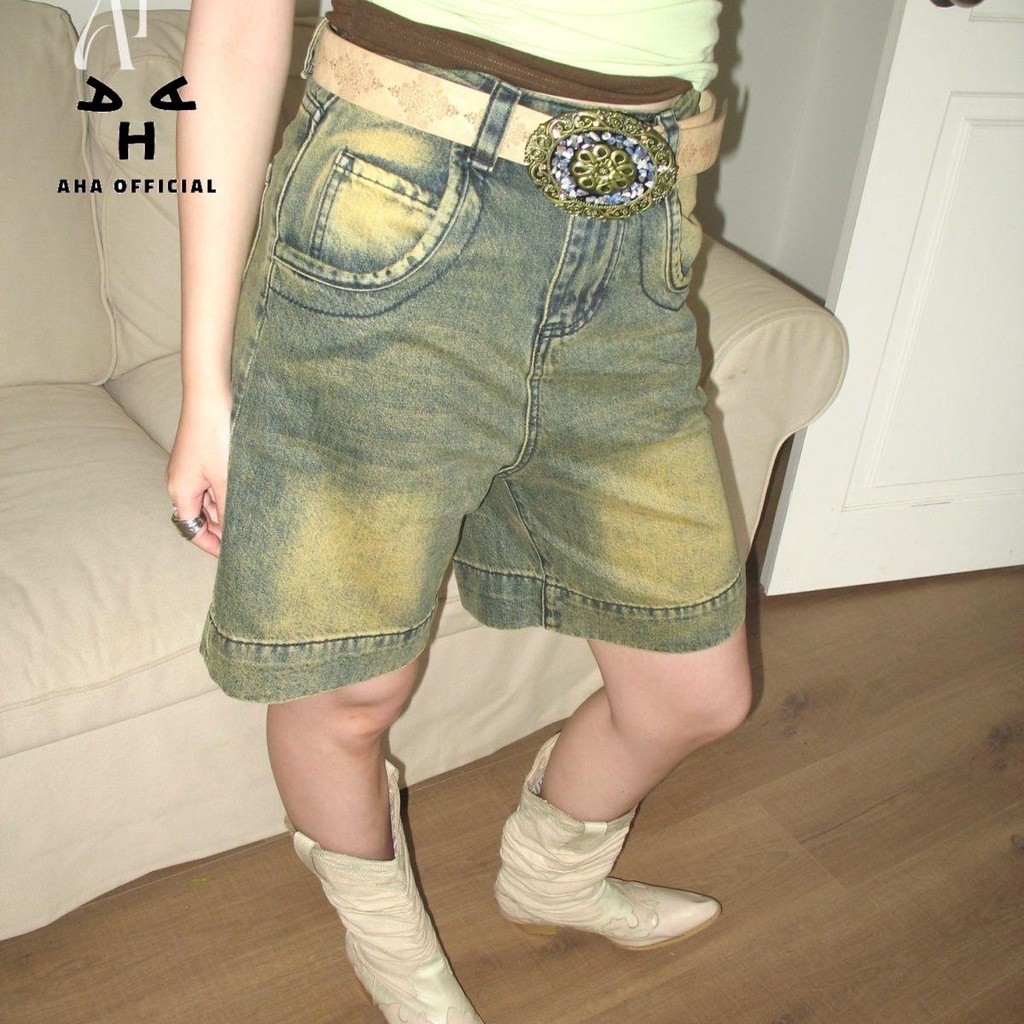 Aha official niche hot girl thắt lưng da cổ điển cao cấp