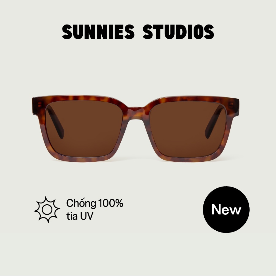 Kính Mát Sunnies Studios Gọng Vuông Triton in Deep Tort Polarized