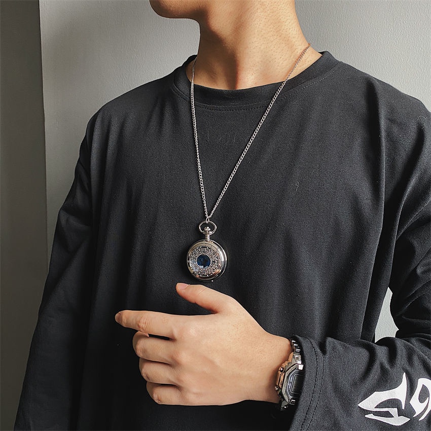 Dây chuyền đồng hồ thời trang cá tính nam và nữ sinh viên cặp đôi mô hình đầy sao rỗng retro lật túi đồng hồ sáng tạo gif