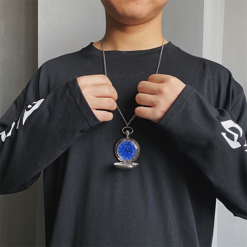 Dây chuyền đồng hồ thời trang cá tính nam và nữ sinh viên cặp đôi mô hình đầy sao rỗng retro lật túi đồng hồ sáng tạo gif