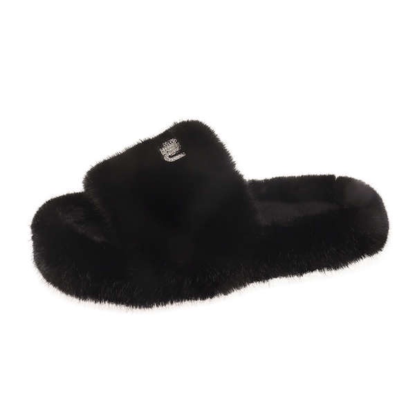 Mùa thu đông dép lông dày-chốt phụ nữ dép bông phong cách mới