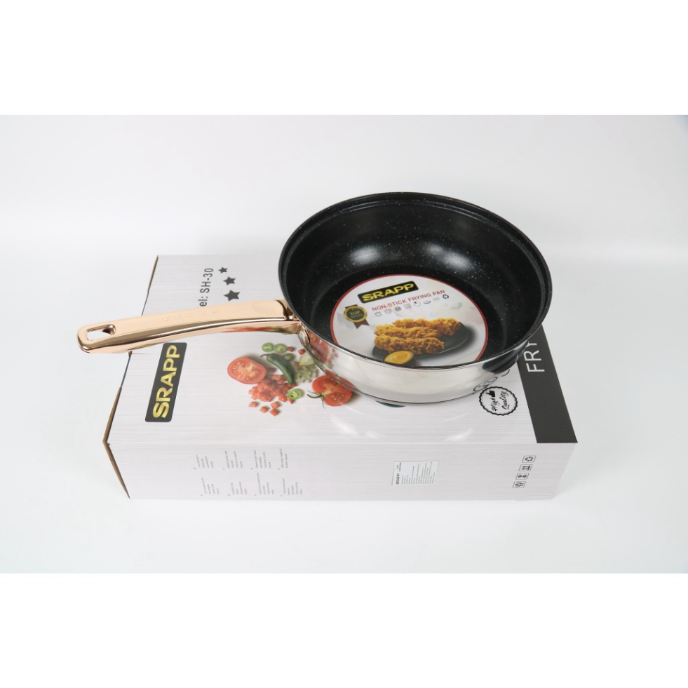 Chảo chống dính inox SRAPP SH-30, Chảo chống dính size 26cm đáy 5 lớp