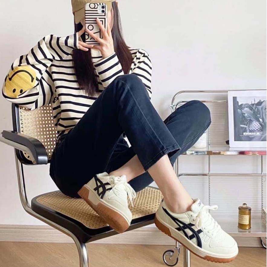 Giày Thể Thao Asics Court MZ Cream Black Gum Full Box phong cách vitange hot 2023