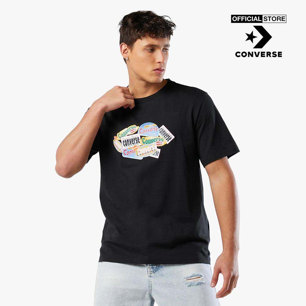 CONVERSE - Áo thun nam cổ tròn tay ngắn Sticker Collage 23786-A05-0050_BLACK