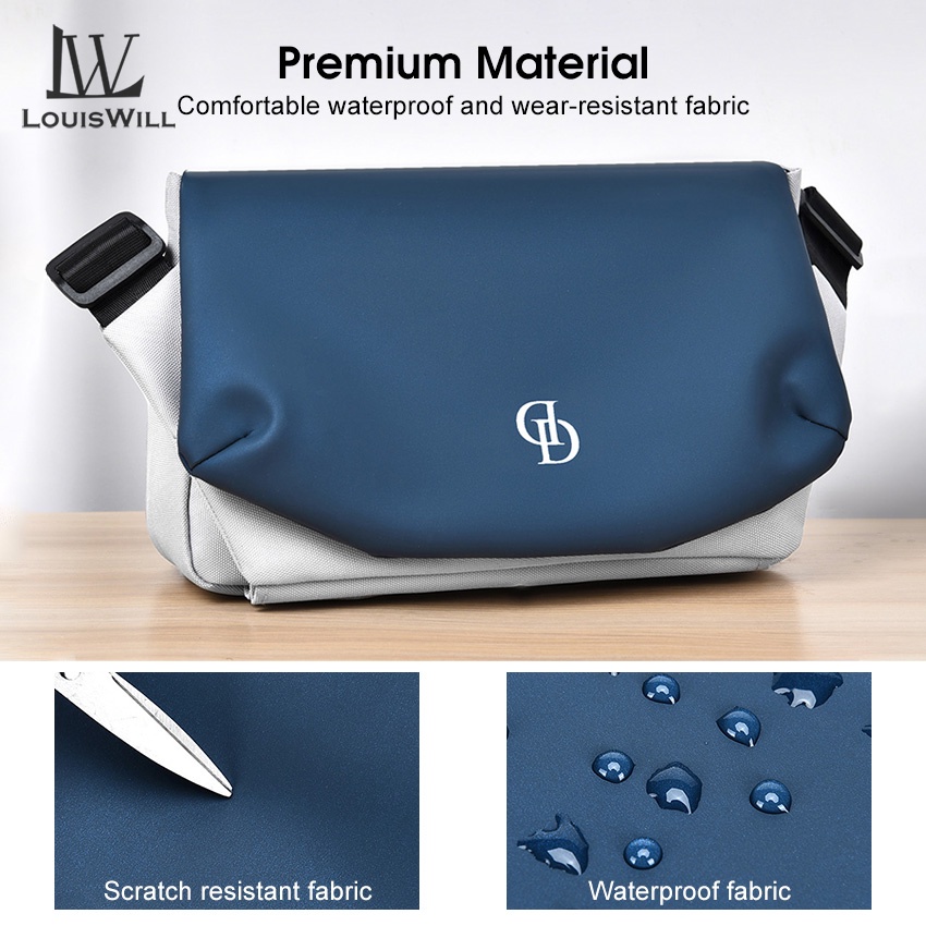 Louiswill nam túi đeo chéo nam vải oxford túi chắp vá phong cách túi đeo vai dung tích lớn túi đeo ngực đa chức năng túi thể thao đơn giản thông thường túi messenger túi thắt lưng ba