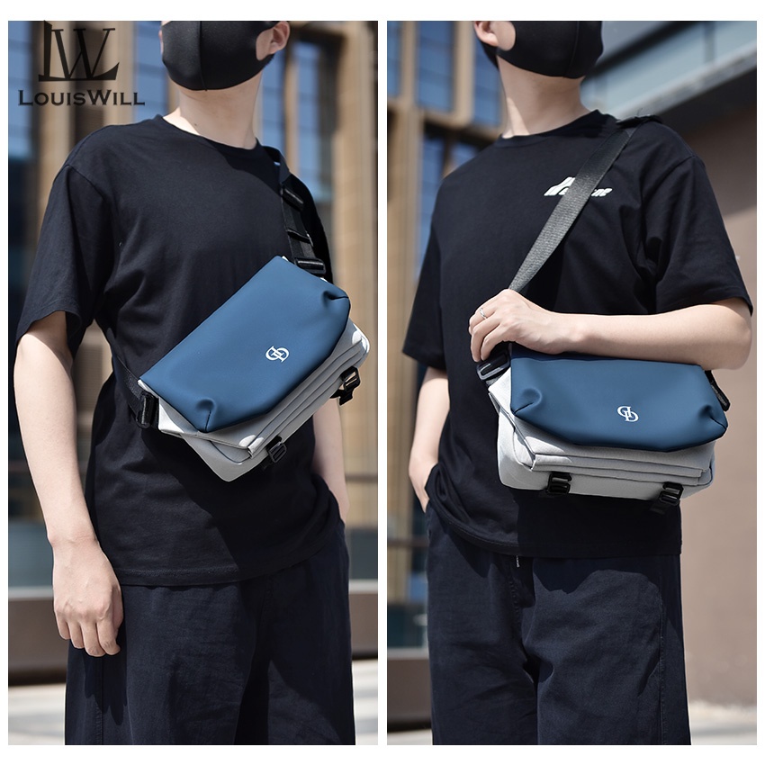Louiswill nam túi đeo chéo nam vải oxford túi chắp vá phong cách túi đeo vai dung tích lớn túi đeo ngực đa chức năng túi thể thao đơn giản thông thường túi messenger túi thắt lưng ba